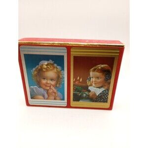 Vintage Set CONGRESS Playing Cards Golden Locks Girl Palm Trees 2 Complete Sets